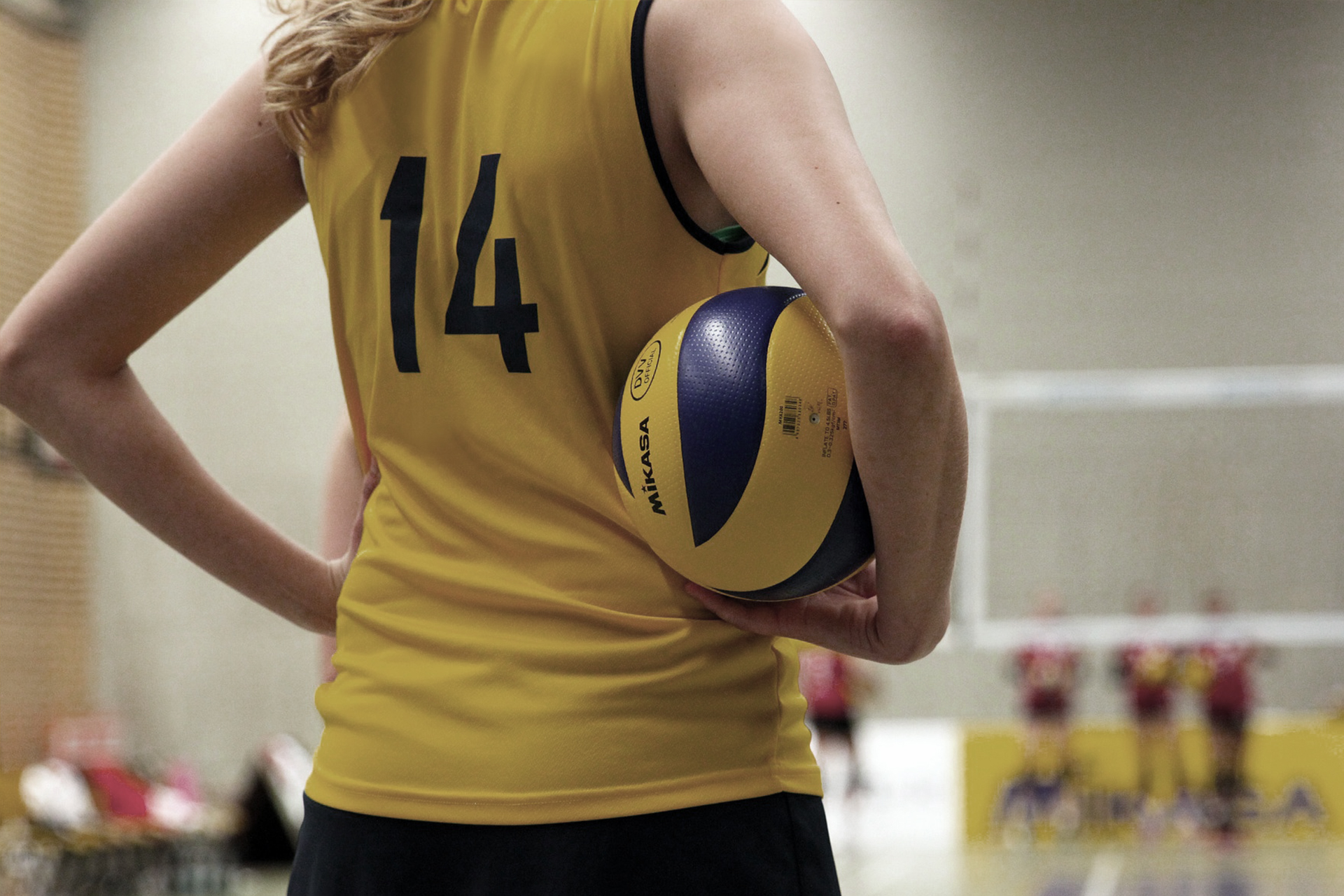 girls playing volleyball